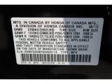 2013 MDX Color Code for Crystal Black Pearl - Color Code: NH731PV