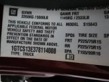 2007 GMC Canyon SLE Crew Cab Info Tag