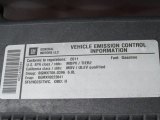 2011 Chevrolet Silverado 2500HD LTZ Extended Cab 4x4 Info Tag