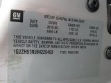 2008 Pontiac G6 GT Sedan Info Tag