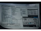2013 Audi S8 4.0 TFSI quattro Sedan Window Sticker