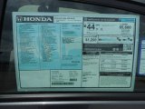 2013 Honda Civic Hybrid Sedan Window Sticker