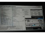 2013 Audi S8 4.0 TFSI quattro Sedan Window Sticker