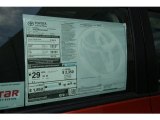 2013 Toyota Corolla S Special Edition Window Sticker