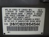 2001 Acura MDX  Info Tag