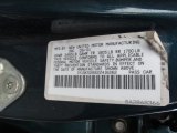 2002 Chevrolet Prizm  Info Tag