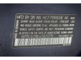 2004 Porsche Boxster  Info Tag
