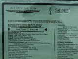 2013 Chrysler 200 LX Sedan Window Sticker