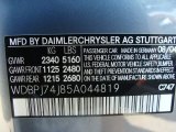 2005 CL Color Code for Granite Grey Metallic - Color Code: 747