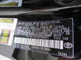 2011 Camry Color Code for Black - Color Code: 202