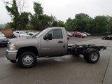 2013 Mocha Steel Metallic Chevrolet Silverado 3500HD WT Regular Cab 4x4 Chassis #81933199