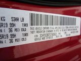 2013 Journey Color Code for Brilliant Red Tri-Coat Pearl - Color Code: PRA