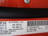 2013 Challenger Color Code for Hemi Orange Pearl - Color Code: PLC