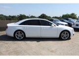 Glacier White Metallic Audi A8 in 2013