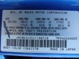 2004 MAZDA3 Color Code for Winning Blue Mica - Color Code: 27B