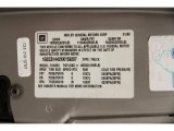 1999 Chevrolet S10 Regular Cab Info Tag