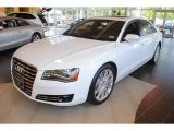 Glacier White Metallic Audi A8 in 2014