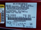 2013 Fusion Color Code for Ruby Red Metallic - Color Code: RR