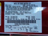 2013 MKZ Color Code for Ruby Red - Color Code: RR