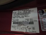 2009 MKZ Color Code for Vivid Red Metallic - Color Code: G2