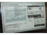 2013 Volkswagen Passat 2.5L Wolfsburg Edition Window Sticker
