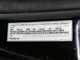 1987 Porsche 911 Turbo Coupe Info Tag