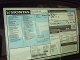 2013 Honda CR-Z Sport Hybrid Window Sticker