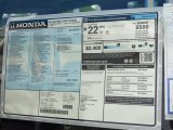 2014 Honda Odyssey Touring Window Sticker