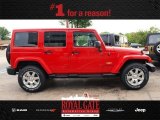 Flame Red Jeep Wrangler Unlimited in 2013