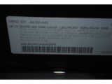 2014 Audi S8 quattro S Info Tag