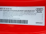 2009 Audi A5 3.2 quattro Coupe Info Tag