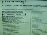 2014 Dodge Grand Caravan American Value Package Window Sticker