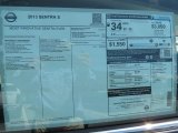 2013 Nissan Sentra S Window Sticker