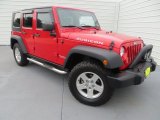 2010 Flame Red Jeep Wrangler Unlimited Rubicon 4x4 #84992152