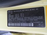 2012 Cooper Color Code for Bright Yellow - Color Code: B17