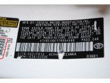 2007 Camry Color Code for Super White - Color Code: 040