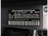 2012 CLS Color Code for Palladium Silver Metallic - Color Code: 792