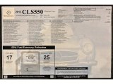 2012 Mercedes-Benz CLS 550 Coupe Window Sticker