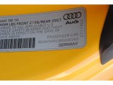 2011 Audi R8 Spyder 5.2 FSI quattro Info Tag