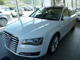 Glacier White Metallic Audi A8 in 2014