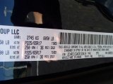 2014 Town & Country Color Code for True Blue Pearl - Color Code: PBU