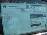 2014 Nissan Altima 2.5 S Window Sticker