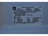 2005 Chevrolet Express 2500 Cargo Van Info Tag