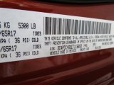 2014 Journey Color Code for Copper Pearl - Color Code: PLB