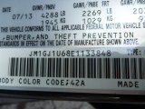 2014 MAZDA6 Color Code for Meteor Gray Mica - Color Code: 42A