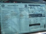 2014 Nissan Altima 2.5 SV Window Sticker