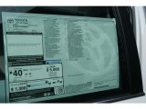 2014 Toyota Camry Hybrid XLE Window Sticker