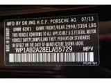 2014 Porsche Cayenne S Info Tag