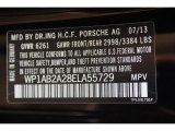 2014 Porsche Cayenne S Info Tag