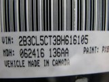 2011 Charger Color Code for Pitch Black - Color Code: PX8